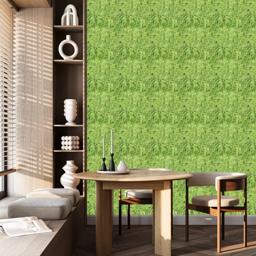 Behang Geelgroen tropisch gras