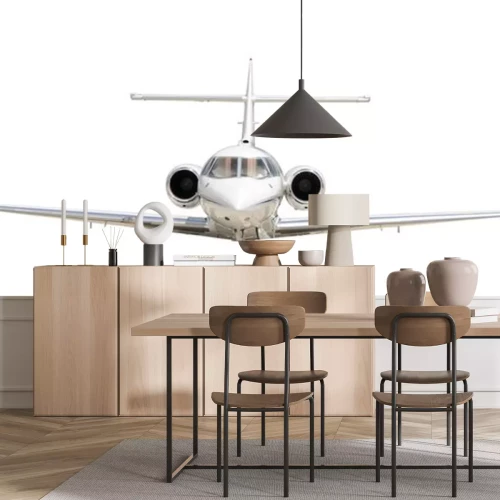 Sticker Corporate jet op wit wordt geïsoleerd