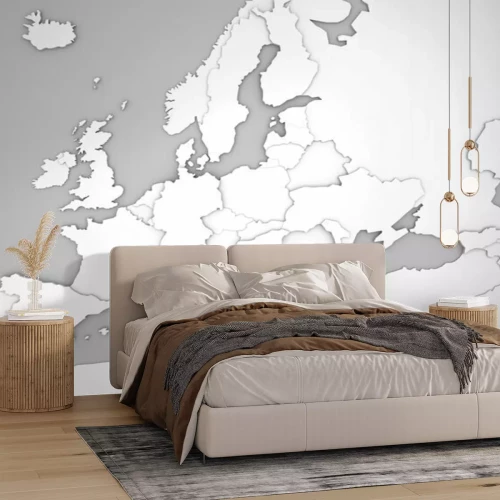 Fotobehang Grijze kaart van Europa