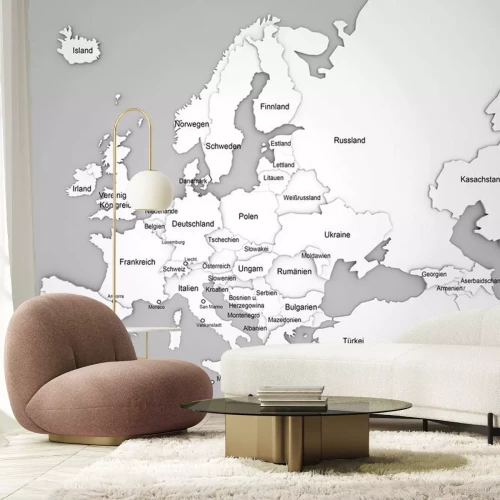 Sticker 3D Kaart van Europa met namen in het Duits