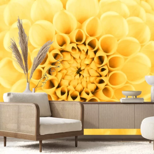 Sticker Gele bloem op een macro