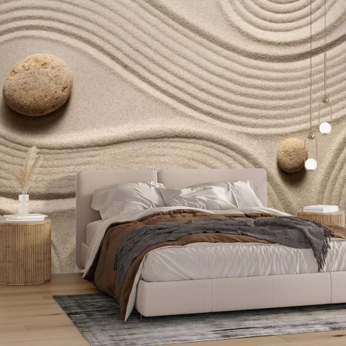 Sticker Ronde stenen op een zand