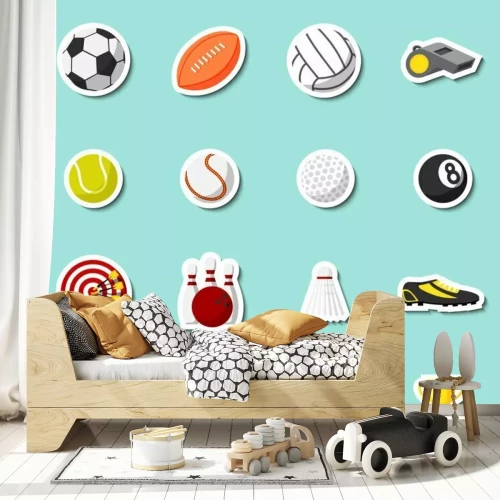 Sticker Kleurrijke graphics met sportthema