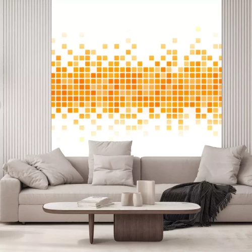 Sticker Een lijn van oranje pixels