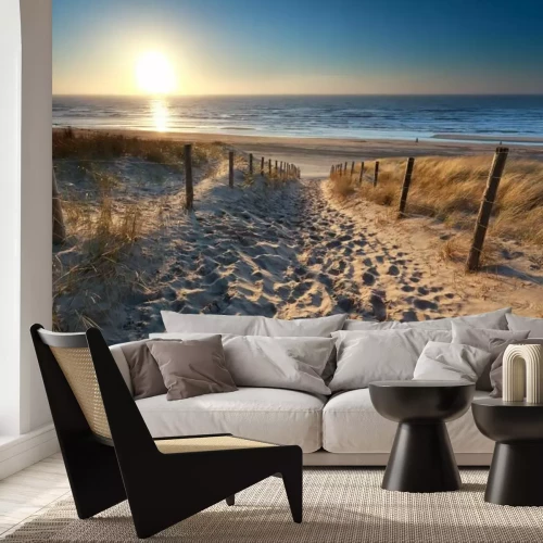 Fotobehang Zandige afdaling naar de Noordzee