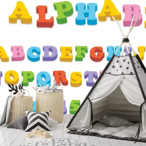 Sticker Regenboogcijfers en letters van het alfabet