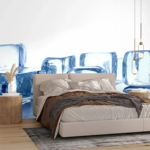 Sticker IJsblokjes in blauwe koele kleuren