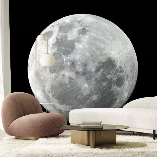 Fotobehang Maan op een zwarte achtergrond