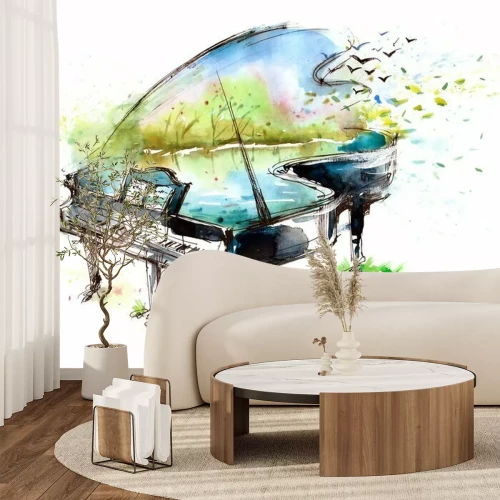 Sticker Aquarel concept van live muziek