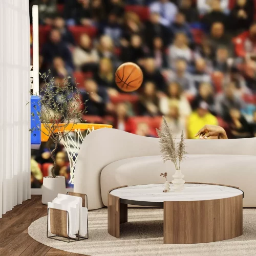 Sticker Het scoren van de winnende punten bij een basketbalwedstrijd