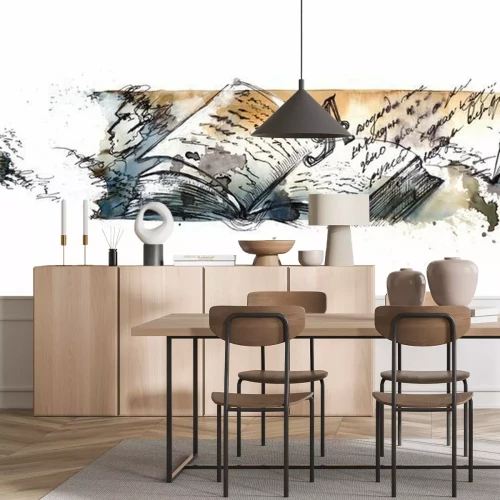 Fotobehang Een aquarelboek in artistieke stijl