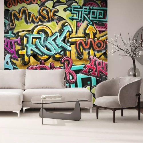 Fotobehang Kleurrijke graffiti-inscripties