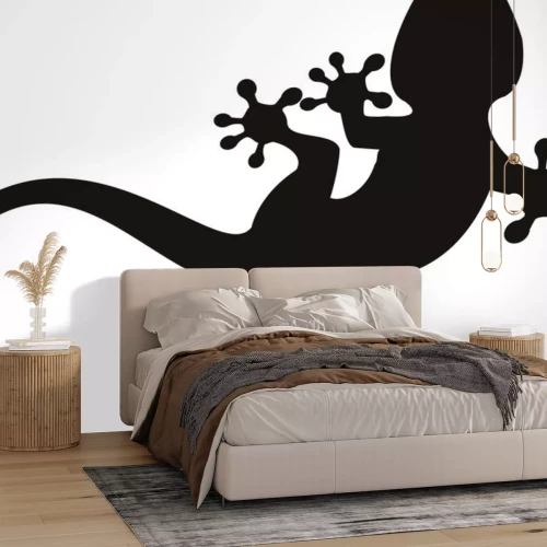 Sticker vector gekko tatoeage geïsoleerd op withe achtergrond