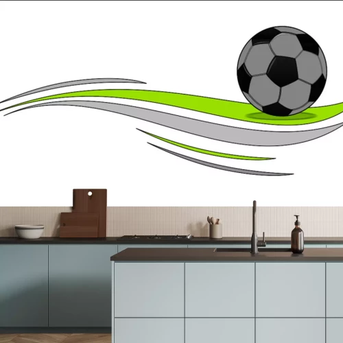 Fotobehang Bal op gekleurde strepen