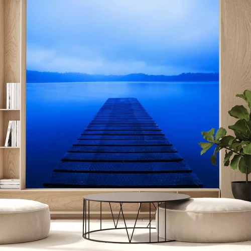 Fotobehang Pier op een blauw meer