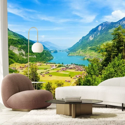 Fotobehang Natuur in de bergen van de Alpen