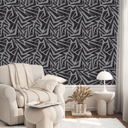 Behang Abstract zwart-wit patroon