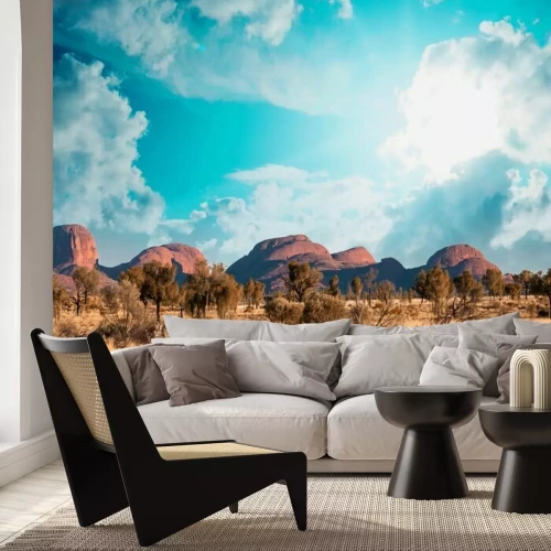 Fotobehang Australisch landschap tegen een blauwe lucht
