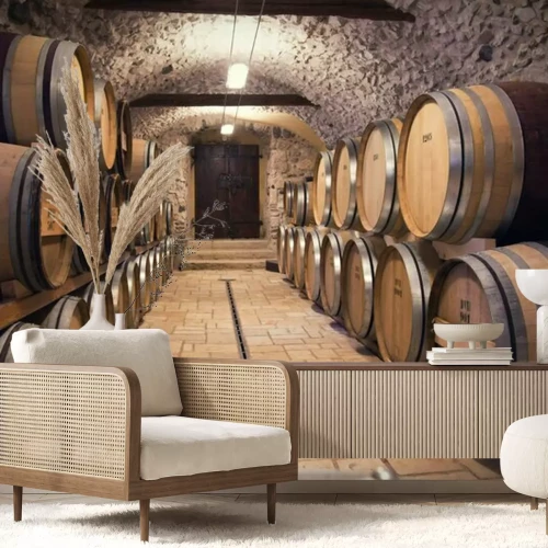 Fotobehang Wijnvat kelder