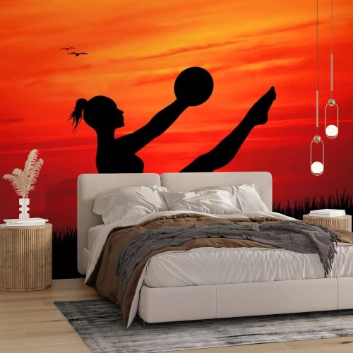 Sticker Pilates bij zonsondergang