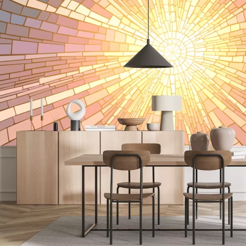 Fotobehang Mozaïek met zonsopgang