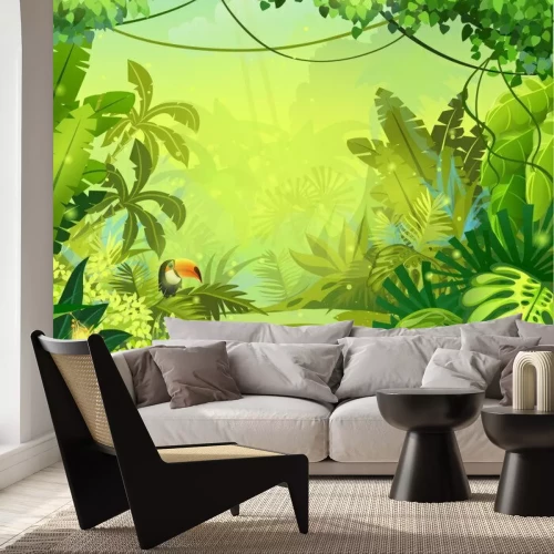 Fotobehang Grafische voorstelling van de jungle