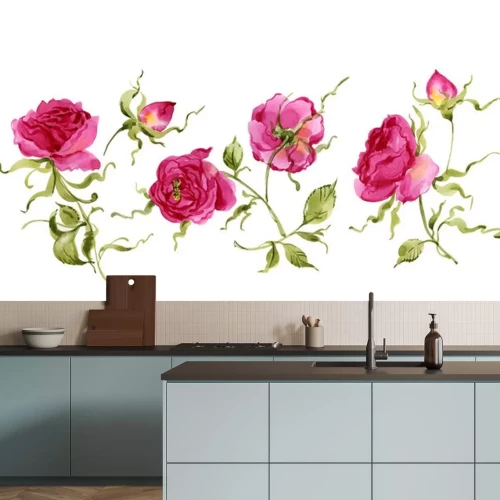 Sticker De waterverf nam krullend