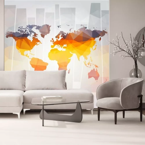 Fotobehang Moderne wereldkaart