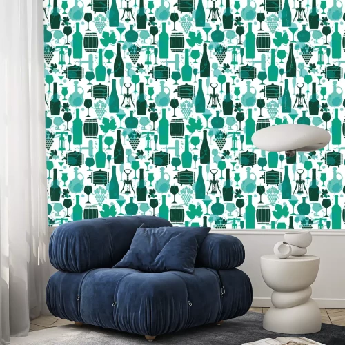 Behang Wijn naadloos patroon