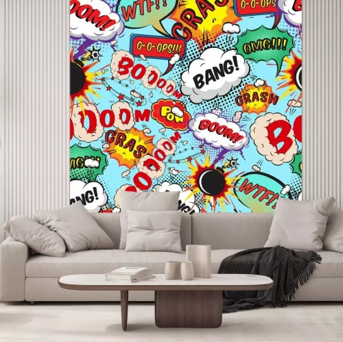 Fotobehang Kleurrijke stripboekinscripties