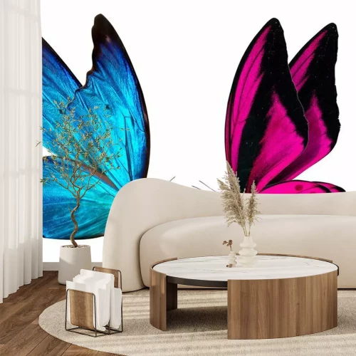 Fotobehang Twee vlinders kijken elkaar aan