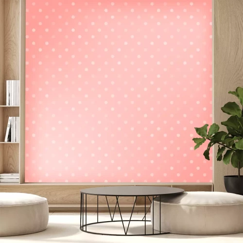 Sticker Polka dot roze achtergrond