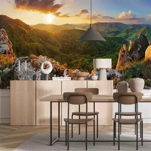 Fotobehang Panorama van Slowaakse bergtoppen