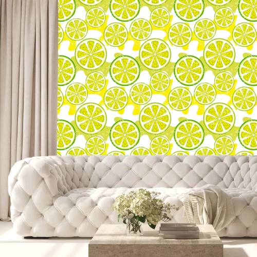 Behang Gesneden citroenschijfjes