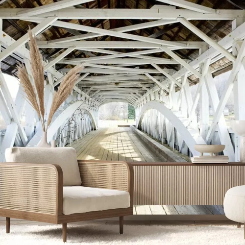Fotobehang Overdekte brug van New Hampshire