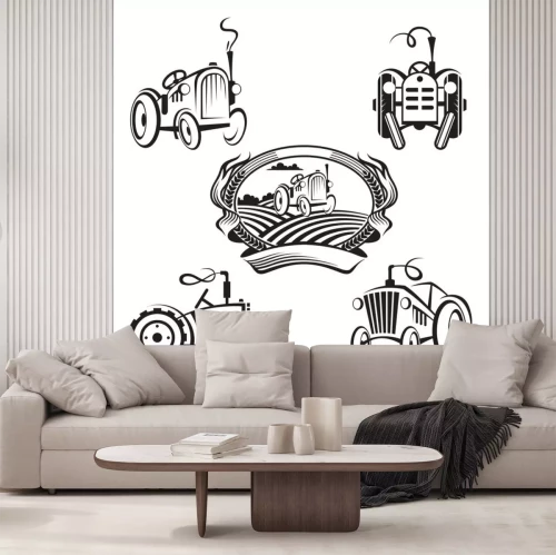 Sticker set of tractors