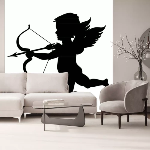 Sticker Cupido silhouet geÃ ¯ soleerd op wit
