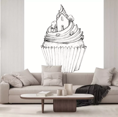 Sticker Cupcake met cottage