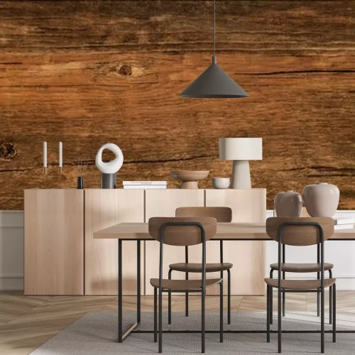 Fotobehang Imitatie van een houten plank