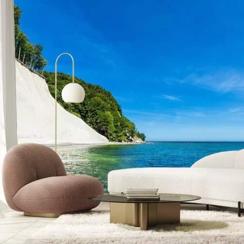 Fotobehang Krijtrotsen bij de zee