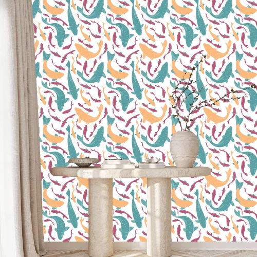 Behang Kleurrijke vissen in helder water