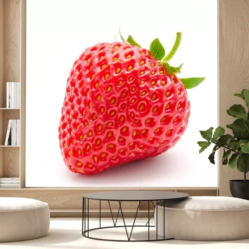 Sticker Perfecte rode rijpe aardbei geïsoleerd