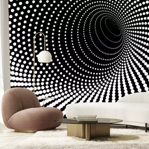 Fotobehang Tunnel met witte stippen