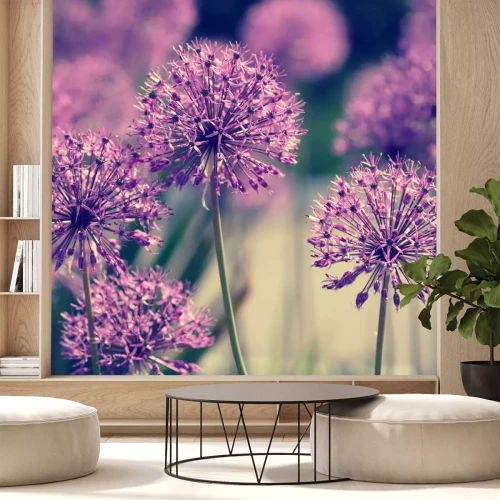 Sticker Allium bloemen retro look