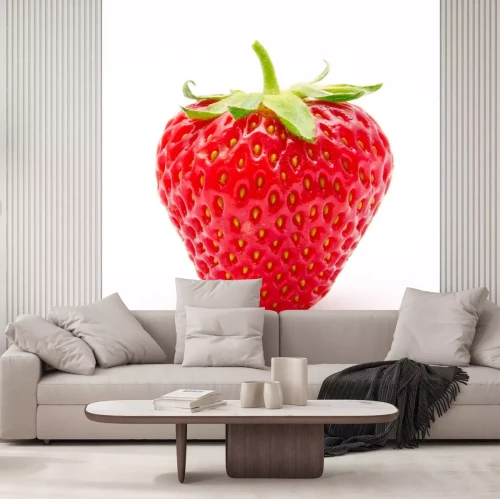 Sticker Perfecte rode rijpe aardbei geïsoleerd