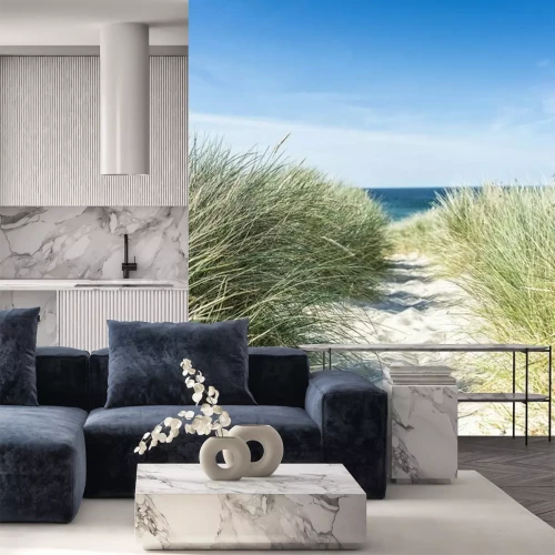 Sticker Duinen en planten aan zee