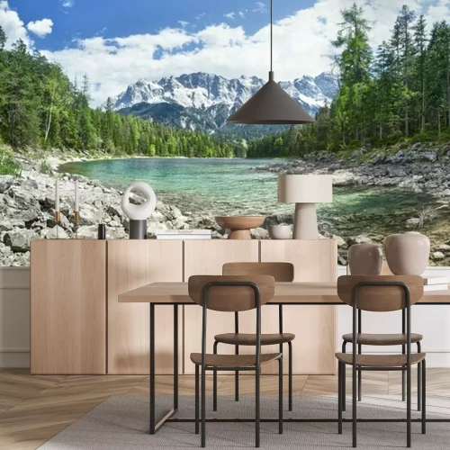 Fotobehang Berglandschap met meer