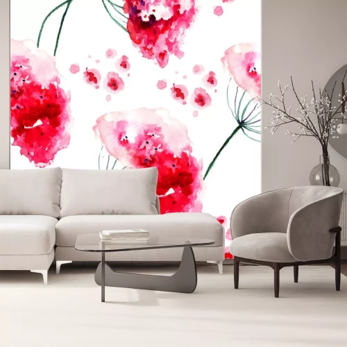 Sticker Veldbloemen geschilderd met rode verf