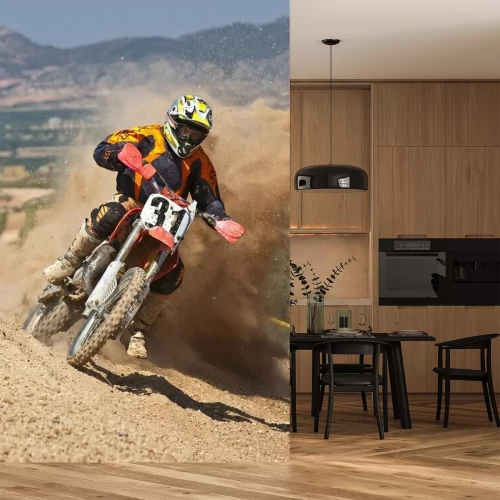 Fotobehang Motorcross stof