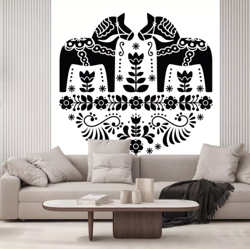 Sticker 3D Scandinavisch Folk Patroon